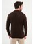 Desenli Kahverengi Slim Fit Fermuarlı Polo Yaka Erkek Triko Kazak 3