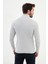 Çizgili Açık Gri Slim Fit Yarım Balıkçı Yaka Erkek Triko Kazak 3