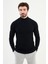 Çizgili Lacivert Slim Fit Yarım Balıkçı Yaka Erkek Triko Kazak 1