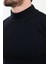 Çizgili Lacivert Slim Fit Yarım Balıkçı Yaka Erkek Triko Kazak 2