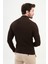 Çizgili Kahverengi Slim Fit Yarım Balıkçı Yaka Erkek Triko Kazak 3