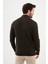 Desenli Kahverengi Slim Fit Yarım Balıkçı Yaka Erkek Triko Kazak 3