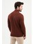 Dokulu Kiremit Rengi Slim Fit Yarım Balıkçı Yaka Erkek Triko Kazak 3