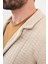 Desenli Bej Slim Fit Erkek Triko Ceket 2