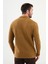 Desenli Kamel Rengi Slim Fit Erkek Triko Ceket 3