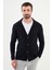 Desenli Lacivert Slim Fit Erkek Triko Ceket 1