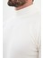 Dokulu Ekru Slim Fit Yarım Balıkçı Yaka Erkek Triko Kazak 2