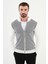 Desenli Ekru Slim Fit Hakim Yaka Yün Erkek Hırka 1