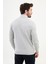 Dokulu Açık Gri Slim Fit Yarım Balıkçı Yaka Erkek Triko Kazak 3