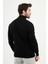 Dokulu Siyah Slim Fit Yarım Balıkçı Yaka Erkek Triko Kazak 3