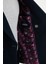Çizgili Lacivert Slim Fit Geniş Yaka Kruvaze Kadife Erkek Ceket 5