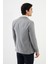 Çizgili Gri Slim Fit Mono Yaka Klasik Yün Erkek Ceket 3