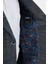 Desenli Lacivert Slim Fit Mono Yaka Klasik Yün Erkek Ceket 5