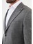 Desenli Antrasit Slim Fit Mono Yaka Klasik Yün Erkek Ceket 2