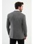 Desenli Antrasit Slim Fit Mono Yaka Klasik Yün Erkek Ceket 4
