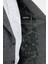Desenli Antrasit Slim Fit Mono Yaka Klasik Yün Erkek Ceket 5
