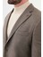 Desenli Kahverengi Slim Fit Mono Yaka Yün Erkek Ceket 2