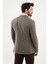 Desenli Kahverengi Slim Fit Mono Yaka Yün Erkek Ceket 4