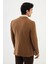 Çizgili Kamel Slim Fit Torba Cep Mono Yaka Yün Erkek Ceket 4