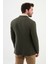 Düz Haki Slim Fit Torba Cep Geniş Yaka Punto Dikiş Erkek Ceket 4