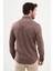 Çizgili Kamel Gri Slim Fit Yün Erkek Gömlek 3