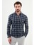 Kareli Taş Rengi Slim Fit Yün Erkek Gömlek 1