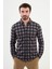 Kareli Kamel Rengi Slim Fit Yün Erkek Gömlek 1