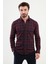 Kareli Bordo Slim Fit Yün Erkek Gömlek 1