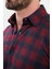 Kareli Bordo Slim Fit Yün Erkek Gömlek 2