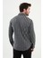 Çizgili Gri Slim Fit Yün Erkek Gömlek 3