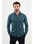 Desenli Yeşil Slim Fit Yün Erkek Gömlek 1