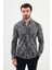 Desenli Lacivert Slim Fit Yün Erkek Gömlek 1