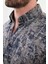 Desenli Lacivert Slim Fit Yün Erkek Gömlek 2
