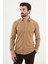 Desenli Bej Slim Fit Erkek Gömlek 1