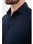Desenli Lacivert Slim Fit Erkek Gömlek 2