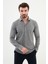 Desenli Gri Slim Fit Erkek Gömlek 1