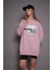 Kadın Oversize Baskılı Uzun Sweatshirt 24539 Gül Kurusu 5