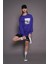 Kadın Oversize Baskılı Uzun Sweatshirt 24539 Sax 4