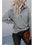 Styles Kadın Uzun Kol Dik Yaka Pamuklu Yarım Fermuar Casual Sweatshirt 2