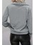 Styles Kadın Uzun Kol Dik Yaka Pamuklu Yarım Fermuar Casual Sweatshirt 4