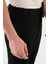 Düz Siyah Super Slim Fit Beli Lastikli İpli Erkek Pantolon 2