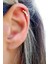 Zirkon Taşlı 925AYAR Gümüş Üzerine Altın Kaplama Tragus ve Helix Kikirdak Piercing 3