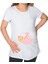 Gift Kız Bebek Tasarımlı Beyaz Hamile Tişört-3 1