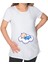 Gift Uyuyan Bebek Tasarımlı Beyaz Hamile Tişört-1 1