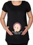 Esprili Tasarım Siyah Hamile Tişört-1, Hamile Giyim, Eşe Hediye 1