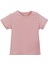Pudra Pembe Basic Unisex Bebek Çıtçıtlı Sıfır Yaka Kısa Kollu Tişört 1