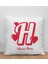 Kişiye Özel Kalpli Harf Tasarımlı Beyaz Kırlent Yastık 1