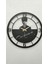 Kalpaklı Atatürk Imzalı Dekoratif Metal Duvar Saati 60 x 60 cm Siyah 3