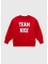 Çocuk Kırmızı Baskılı Sweatshirt 1