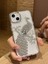 iPhone 15 Uyumlu Taşlı Tavuskuşu Desenli Şeffaf Kılıf 3
